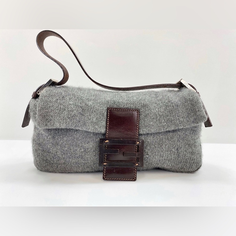 Cashmere wool grey Fendi baguette